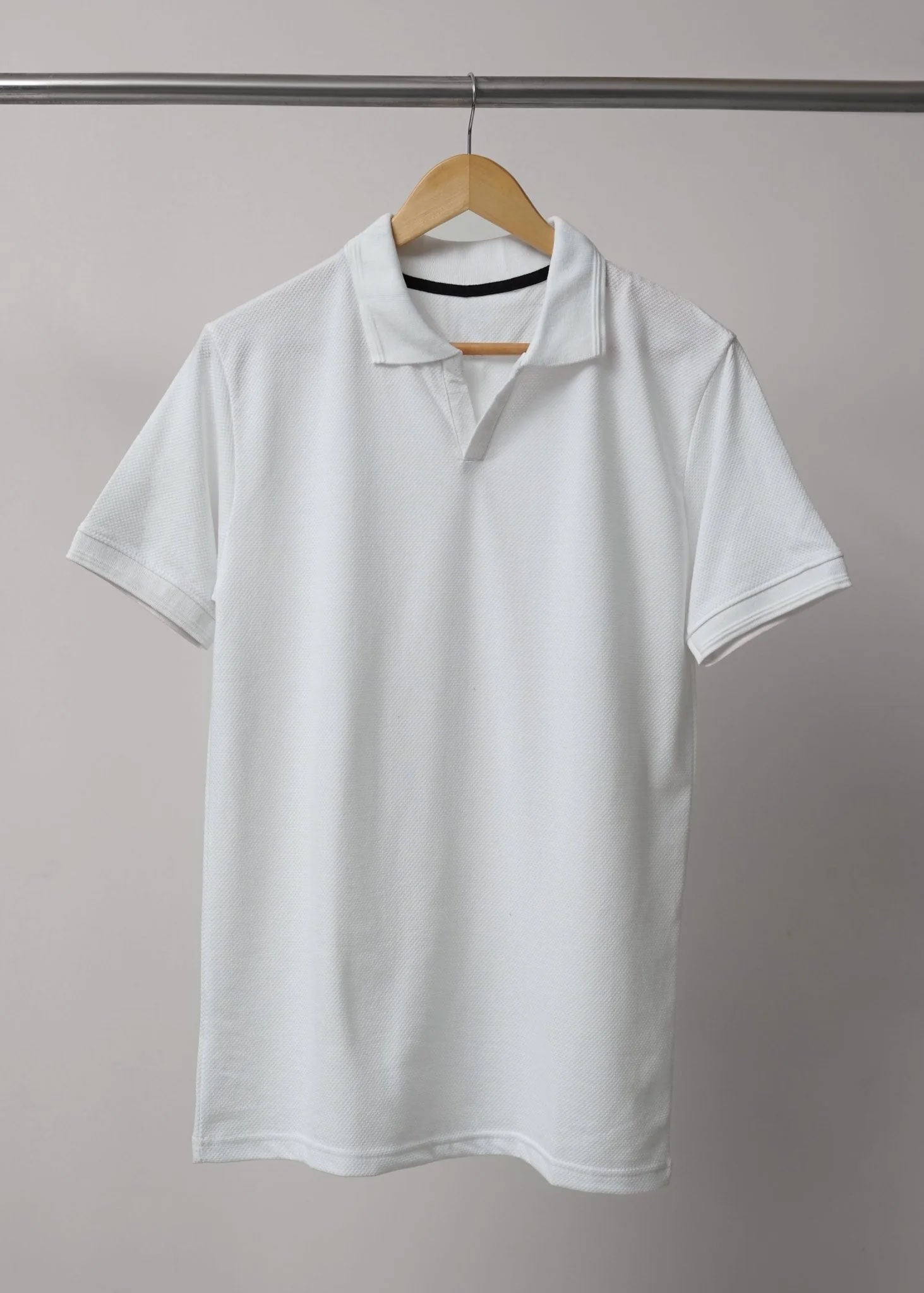TEXTURED KINT WHITE POLO SHIRT