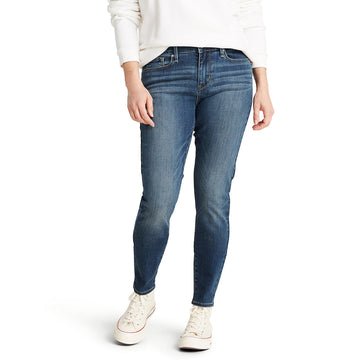 Women modren skinny dark blue stretchable jeans