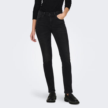 Stretchable faded black jeans for women