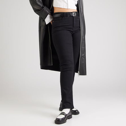 Slim fit stretchable jet black jeans for women