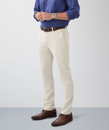 Soft Beige Cotton Casual Pant