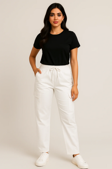 Off White Cargo Trouser For Womens