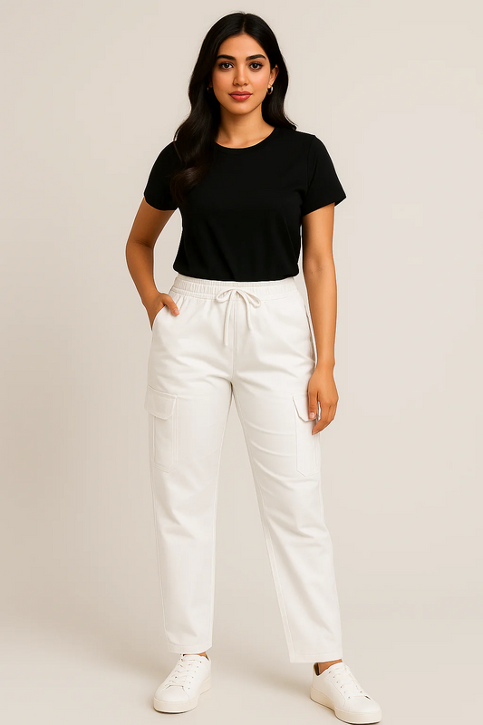 Off White Cargo Trouser For Womens