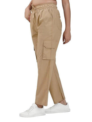 Dark Beige Cargo Trouser For Women